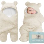 BlueMello Baby Swaddle Blanket | Ultra-Soft Plush Essential for Infants 0-6 Months | Receiving Swaddling Wrap White | Ideal Newborn Registry and Toddler Boy Accessories | Perfect Baby Girl Shower Gift